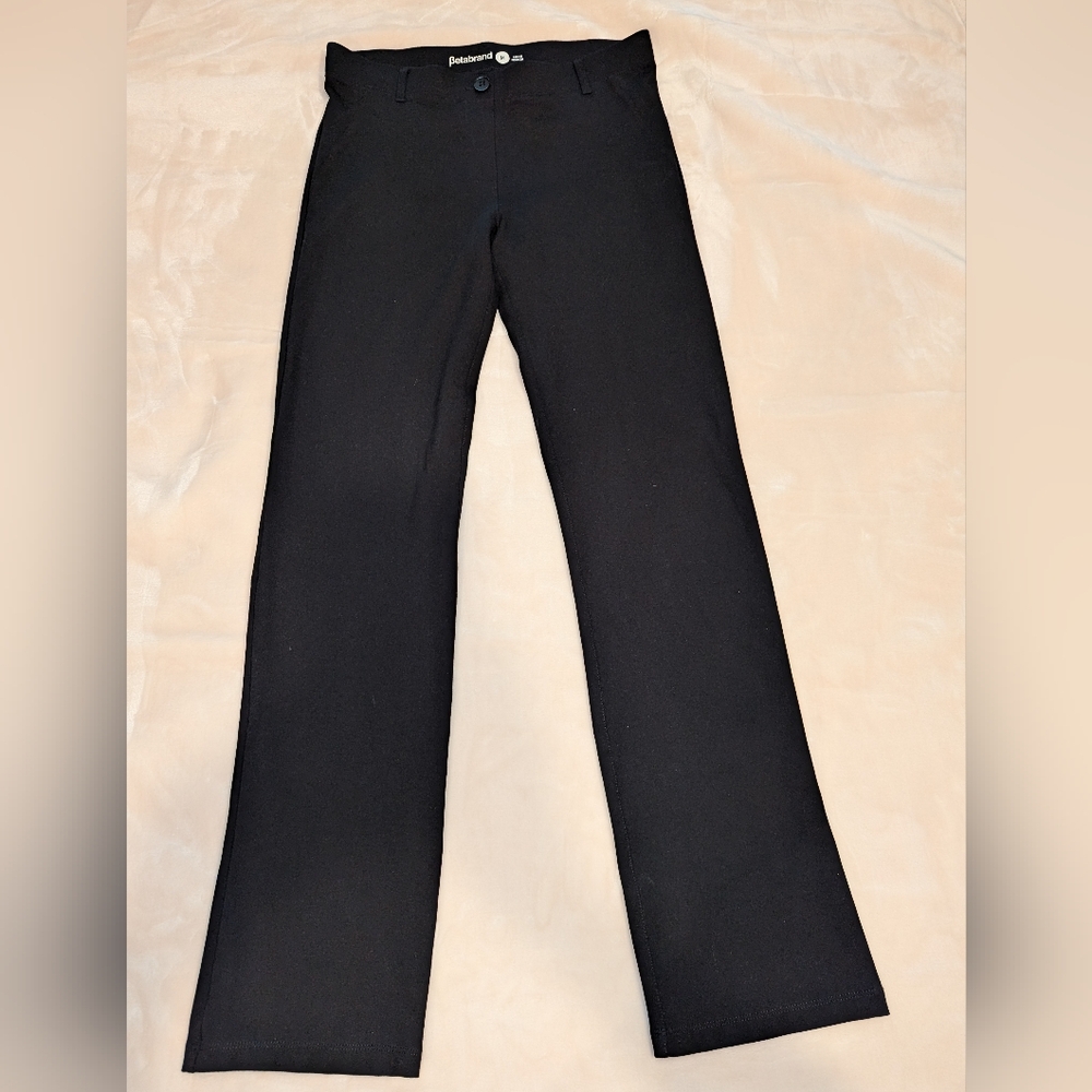 Betabrand Black Straight Let Pull On Yoga Dress Comfortable Pants Medium